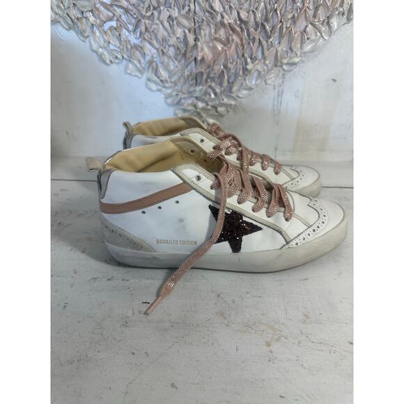 Golden Goose Mid Star Classic Mid-Top Sneakers White Nappa Leather Size 39 - Picture 4 of 8